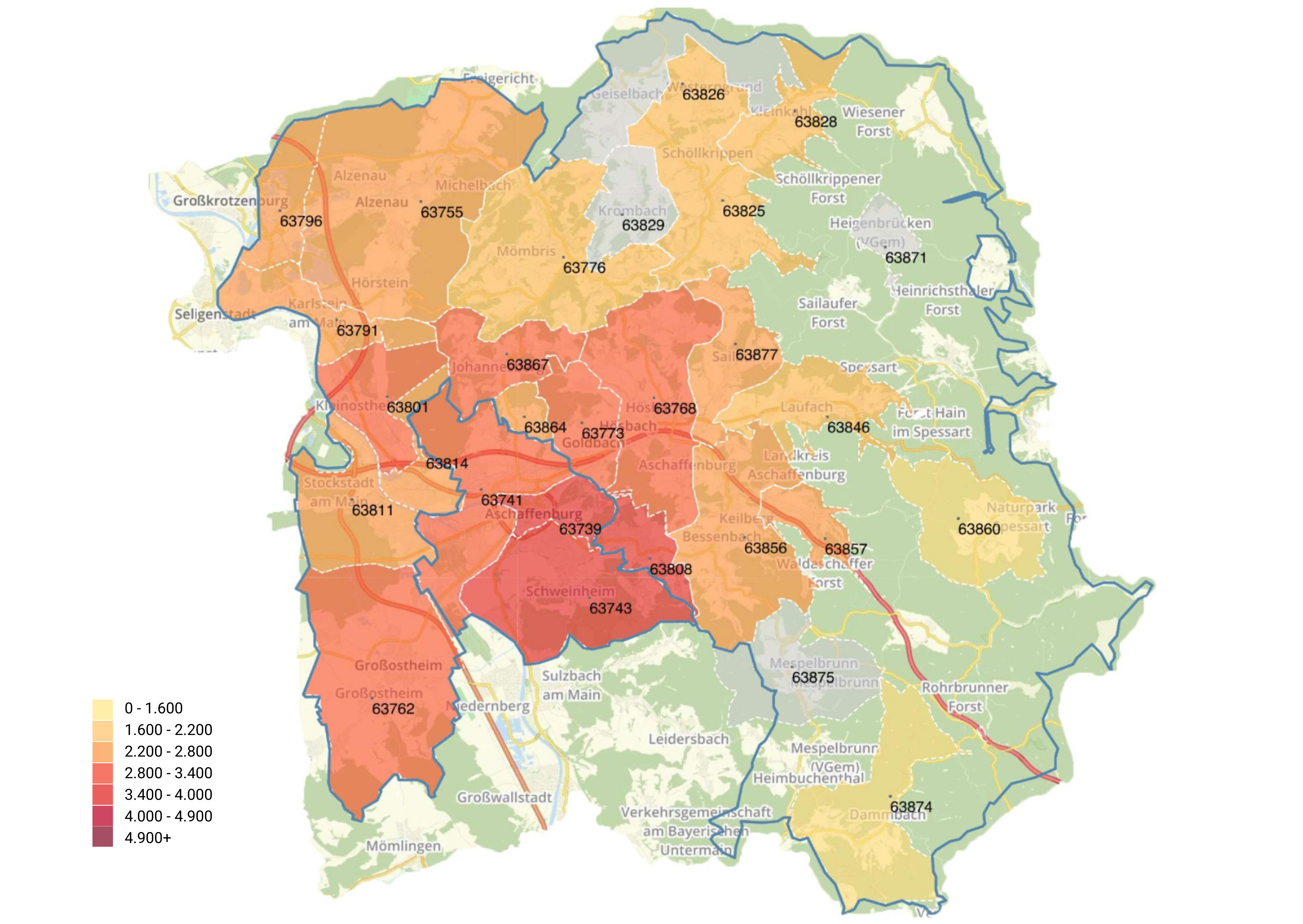 Karte Aschaffenburg