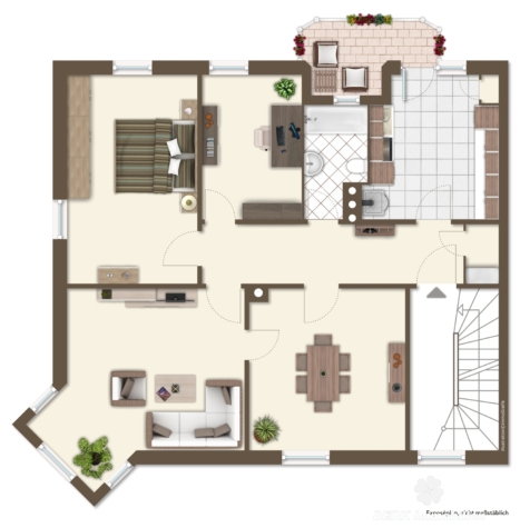 VERKAUFT – BERK Immobilien – geflegte 4- Zimmer Wohnung in Top Lage von Aschaffenburg - Grundriss (115525)