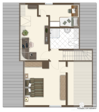BERK Immobilien – Gepflegtes Einfamilienhaus mit schönem Garten in unverbaubarer Feldrandlage - DG visu (109810)