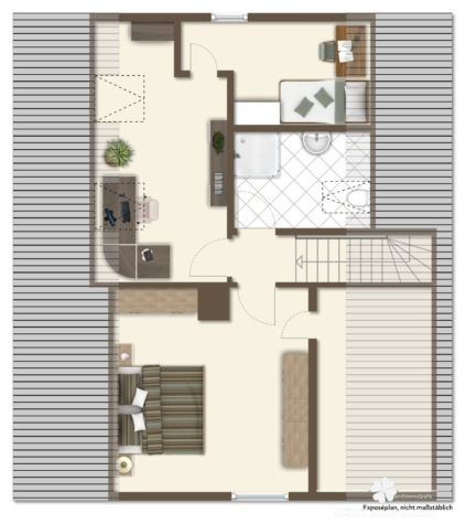 BERK Immobilien – Gepflegtes Einfamilienhaus mit schönem Garten in unverbaubarer Feldrandlage - DG visu (116340)
