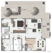 Grundriss visualisiert - RESERVIERT – BERK Immobilien – frisch sanierte & sonnige 4-Zimmer-Wohnung mit Balkon, Terrasse & Garten in Krombach