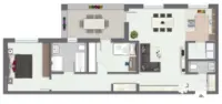 visualisierter Grundriss, nicht maßstabsgetreu!