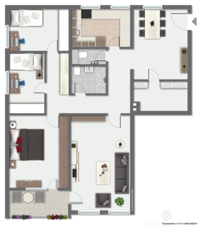 BERK Immobilien – modernisierte 4-Zimmer-Whg mit Aussicht & optionalem eigenen Gartengrundstück - Grundriss (118111)