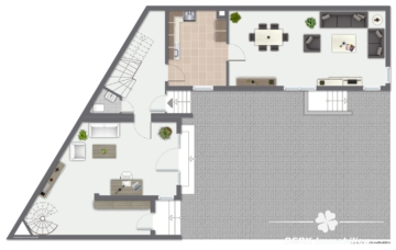 BERK Immobilien – Charmante Doppelhaushälfte mit vielseitigen Nutzungsmöglichkeiten in Offenbach-Bürgel - Grundriss EG (104306)