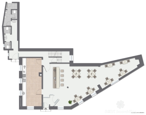 BERK Immobilien – Historisches Gebäude mit Gastgewerbe und Wohnung in Leidersbach - Grundriss Erdgeschoss-immoGrafik-Exposeplan-36192013501-DINA4 (116497)