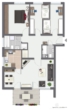 visualisierter Grundriss - BERK Immobilien – gepflegte und gut geschnittene 4-Zimmer-ETW in zentraler Lage von Kleinostheim