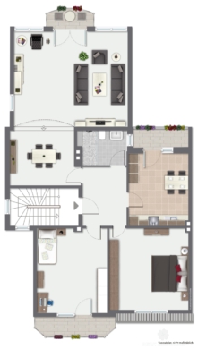 BERK Immobilien – charmante Stilaltbau-Villa mit 3,5 Einheiten in top Lage von HU, direkt an der Kinzig - Grundriss OG (106431)