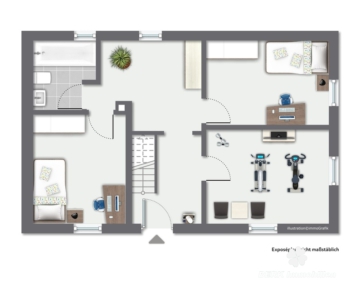 BERK Immobilien – Zwei in einem als Kapitalanlage: Zwei Wohneinheiten, ca. 6 % Rendite in Eschau - Grundriss EG rechtes Haus (109416)