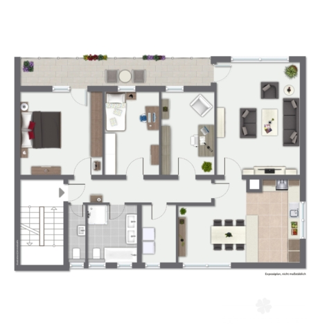 BERK Immobilien – hochwertig saniertes MFH in 1a Lage von Hösbach zur sicheren Kapitalanlage - GRUNDRISS Obergeschoss rechts (127859)
