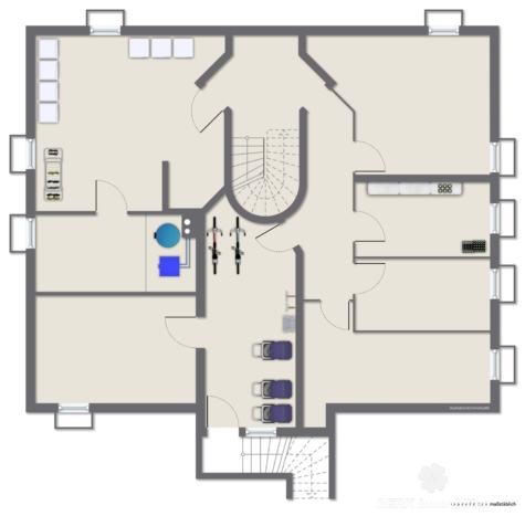 BERK Immobilien – Etagenwohnung in Karlstein mit eigenem Kellerabteil und zwei Stellplätzen - Grundriss Keller (118173)
