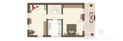 BERK Immobilien – Großzügiges REH mit sonniger Terrasse, Balkon und viel Platz für die ganze Familie - Grundriss OG (vis.) (125306)