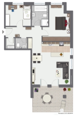 BERK Immobilien – EG Wohnung mit eigenem Garten im Frankfurter Süden - Grundriss (105256)