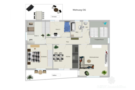 BERK Immobilien – Vermietetes Dreifamilienhaus als Kapitalanlage in Leidersbach - Wohnung OG (116157)