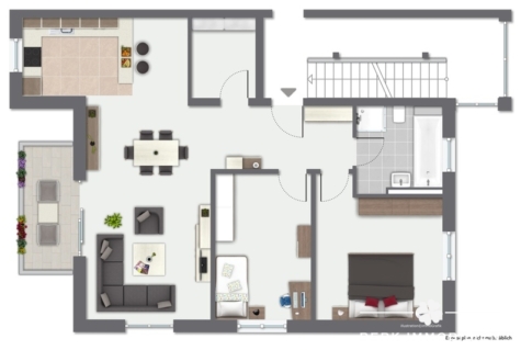 BERK Immobilien – 3-Zimmer-ETW in Kahl a. M. – modern, gut geschnitten & in toller Wohnlage - Grundriss visualisiert (127050)