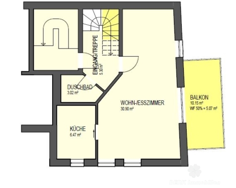 *VERKAUFT* BERK Immobilien – bezugsfertige & gemütliche Maisonette-Wohnung mit 3 Zimmern im Herzen von Obernau - Grundriss OG (118277)