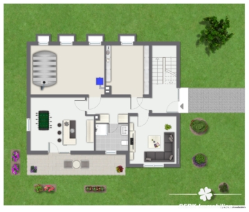 BERK Immobilien – großzügiges Wohnhaus in Mömbris-Rothengrund mit zwei abgetrennten Wohneinheiten - Grundriss EG (109186)