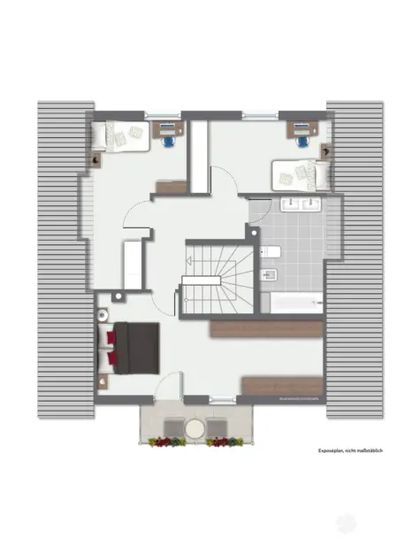 BERK Immobilien – Zweifamilienhaus in ruhiger Ortsrandlage–unverbaubarer Ausblick, Doppelgarage & Pool - DG immoGrafik (130499)