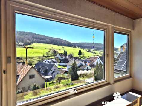 BERK Immobilien – Leben mit Aussicht: idyllisch gelegenes Ein- bis Zweifamilienhaus mit ELW in Sulzbach Soden - Aussicht Wohnzimmer EG (121964)