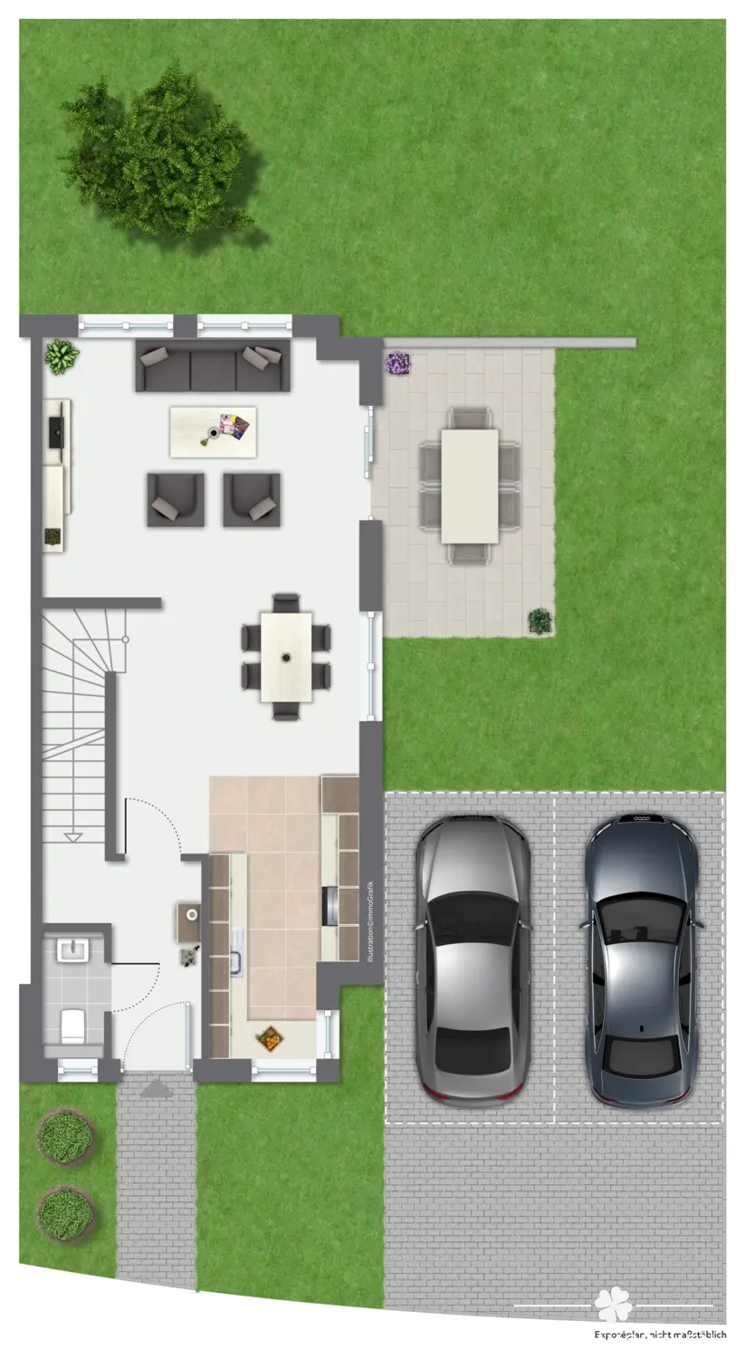 Grundriss visualisiert EG