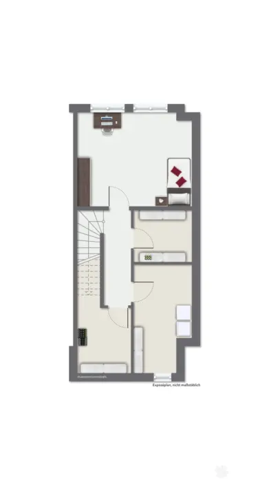 BERK Immobilien – Moderne Doppelhaushälfte mit hochwertiger Ausstattung in ruhiger Bestlage von Haibach-Grünmorsbach - Grundriss visualisiert OG (131154)