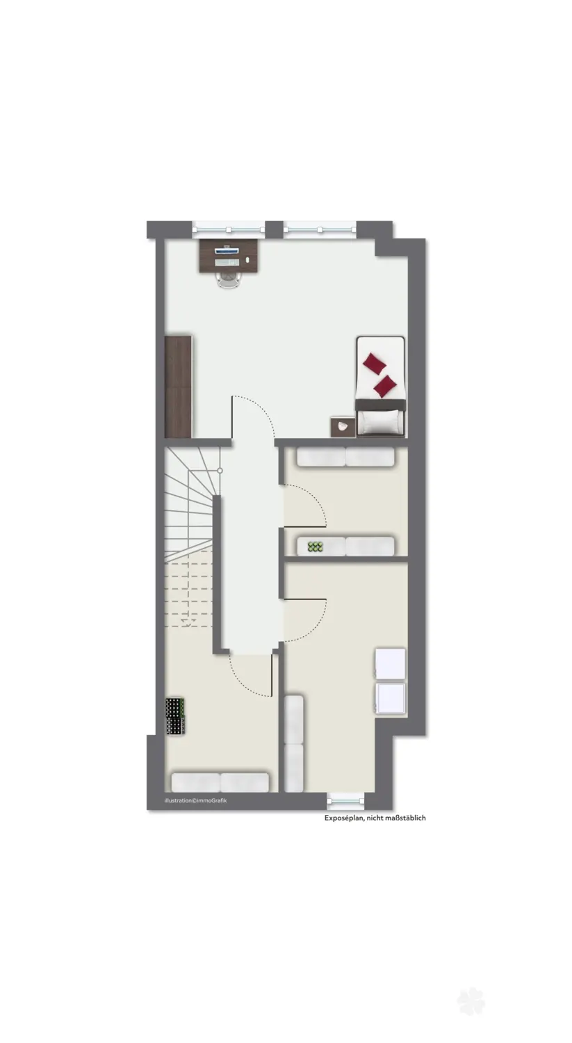 Grundriss visualisiert OG