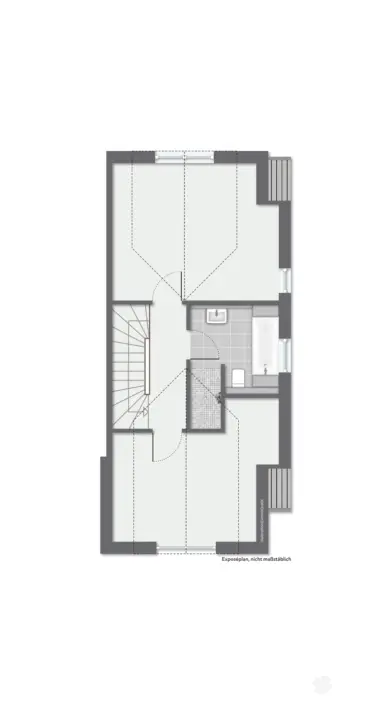 BERK Immobilien – Moderne Doppelhaushälfte mit hochwertiger Ausstattung in ruhiger Bestlage von Haibach-Grünmorsbach - Grundriss visualisiert DG (131155)