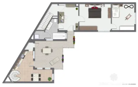 BERK Immobilien – Charmante Doppelhaushälfte mit vielseitigen Nutzungsmöglichkeiten in Offenbach-Bürgel - Grundriss OG (131175)