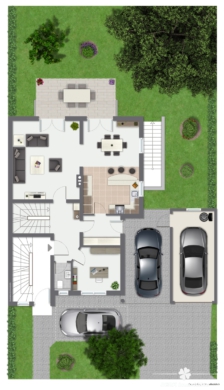 RESERVIERT – BERK Immobilien – Doppelhaushälfte mit Einliegerwohnung in ruhiger, familienfreundlicher Lage - Grundriss EG (104902)