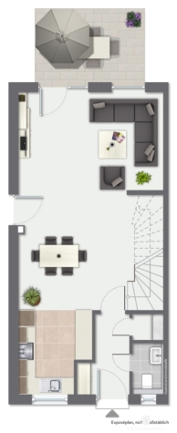 BERK Immobilien – Neubau-Doppelhaushälfte in Sailauf. Modern, hell & mit KfW40-Standard (förderfähig) - Erdgeschoss Links-immoGrafik-Exposeplan-36192013001-DINA4 (118990)