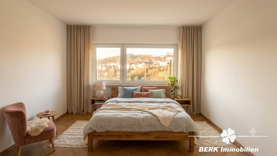 so könnte das Schlafzimmer im UG aussehen - KI generiertes Bild