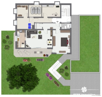 BERK Immobilien – Gestaltungsfreiheit – teilvermietetes Wohnhaus für Eigennutzer oder Anleger in Stadtprozelten - Grundriss Keller - Erdgeschoss (106189)