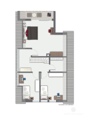 BERK Immobilien – modern saniertes ZFH in zentraler Lage von Haibach - Grundriss Wohnung II DG (109368)