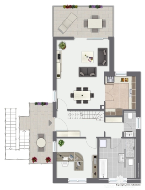 BERK Immobilien – modern saniertes ZFH in zentraler Lage von Haibach - Grundriss Whg II OG (109367)