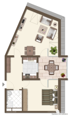 BERK Immobilien – 2-Zimmer-Wohnung mit Wintergarten in zentraler Lage von Dietzenbach-Steinberg - Grundriss ETW Nr. 35 (107150)