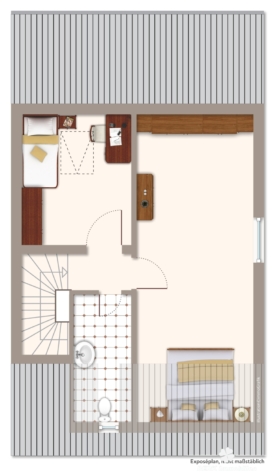 BERK Immobilien – Wohnen in ruhiger Lage: Reihenendhaus in Kleinostheim – Waldstadt inkl. Garage - Grundriss DG (vis.) (127128)