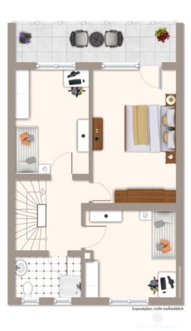 BERK Immobilien – Wohnen in ruhiger Lage: Reihenendhaus in Kleinostheim – Waldstadt inkl. Garage - Grundriss OG (vis.) (127127)