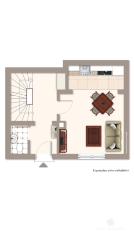BERK Immobilien – Wohnen in ruhiger Lage: Reihenendhaus in Kleinostheim – Waldstadt inkl. Garage - Grundriss EG (vis.) (127126)