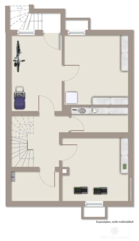 BERK Immobilien – Wohnen in ruhiger Lage: Reihenendhaus in Kleinostheim – Waldstadt inkl. Garage - Grundriss KG (vis.) (127125)