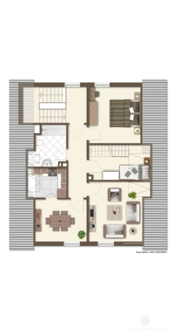BERK Immobilien – Freistehendes Zweifamilienhaus in begehrter Lage von Stockstadt mit PKW-Garage - Grundriss OG (vis.) (124950)