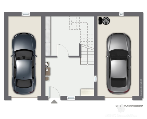 BERK Immobilien – Zwei Häuser zum Preis von einem – Wohnen u./o. vermieten mit Rendite in Eschau - Grundriss EG linkes Haus (117323)