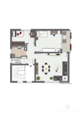 BERK Immobilien – Freistehendes Einfamilienhaus mit zwei Wohneinheiten und Garten im Herzen von Haibach - Grundriss OG (107990)