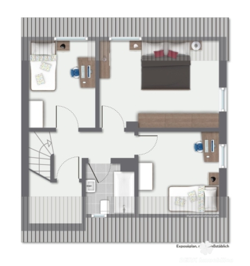 BERK Immobilien – Siedlungshaus mit Garten und Garage in Goldbach am Kugelberg zu verkaufen - Grundriss Dachgeschoss (107233)