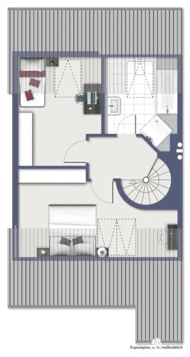 BERK Immobilien – Gepflegte 4-Zi. ETW inkl. Garten und Stellplatz – Ideale Alternative zum Haus! - Grundriss DG (vis.) (130321)