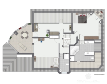 BERK Immobilien – Freistehendes Architektenhaus in bester Lage mit Panoramablick - DG Grundriss, nicht maßstäblich (110055)