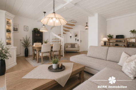 BERK Immobilien – Gepflegte 4-Zi. ETW inkl. Garten und Stellplatz – Ideale Alternative zum Haus! - Wohnzimmer - KI generiertes Einrichtungsbeispiel (125847)