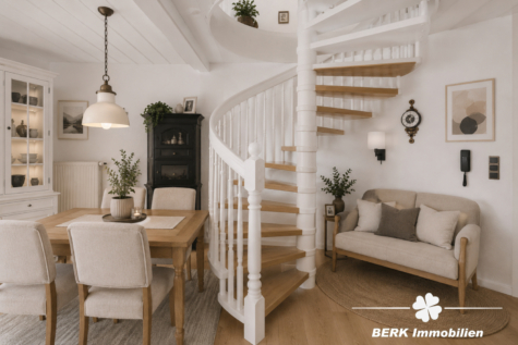 BERK Immobilien – Gepflegte 4-Zi. ETW inkl. Garten und Stellplatz – Ideale Alternative zum Haus! - Treppe ins DG - KI generiertes Einrichtungsbeispiel (125849)