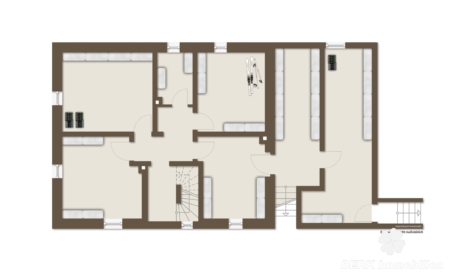 BERK Immobilien – Gepflegtes Zweifamilienhaus in Top-Lage von Haibach mit großem Grundstück - Grundriss KG visuell (118627)