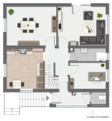 *VERKAUFT* BERK Immobilien – bezugsfertiges Siedlungshaus mit Charme und Naturnähe in Mömbris Dörnsteinbach - Grundriss EG (105022)