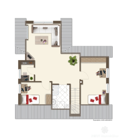 BERK Immobilien – Attraktives EFH in begehrter Lage v. Stockstadt mit großem Grundstück, Hof & Garage - Grundriss DG (122435)