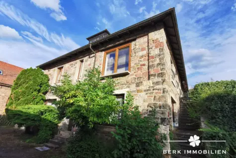 BERK Immobilien – Bemerkenswertes Immobilienensemble mit großem Wohnhaus & eigenem Gewerbegebäude - Fassade Rückseite (130836)